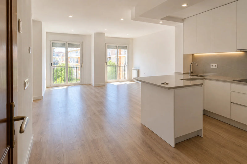 Piso reformado con salón y cocina abierta terminados, listo para entrar a vivir